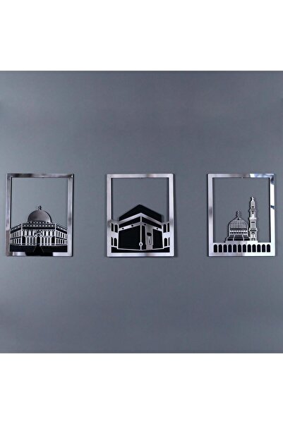 Islamic wall art Mescid-i Aksa, Mescid-i Haram și Mescid-i Nebevi Set de 3 pi...