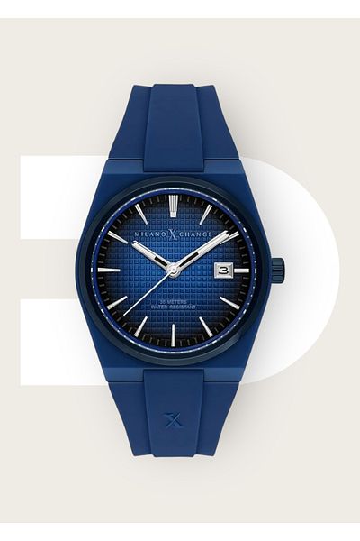 Milano X Change 5 Atm Waterproof Men's Wristwatch, Polycarbonate Case and Silicone Cord