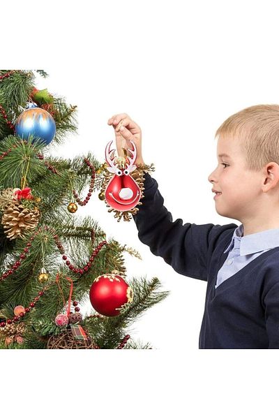 Yenigeldi 2 Pieces Rhine Deer Shaped Christmas Tree Ball Party Birthday Tree Decorations