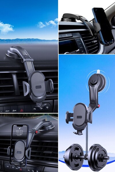 Buffer ® Güçlü Vantuzlu Araç İçi Konsol Üstü Telefon Tutucu Aparat