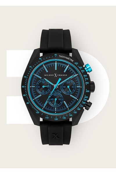 Milano X Change 5Atm Waterproof Silicone Men's Wristwatch - Functions Active
