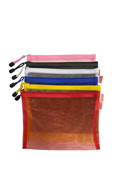 Südor 6-PACK A4 FILE WITH MESH AND ZIPPER