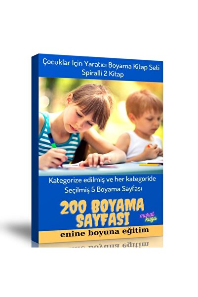 Enine Boyuna Eğitim Creative Coloring Book Set 2 Spiral Books