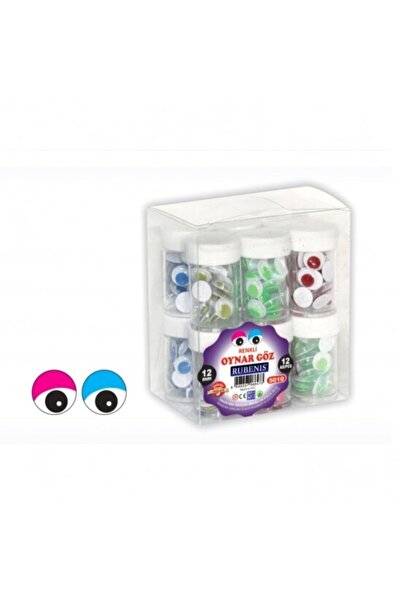 Rubenis 12 Mm Renkli Oynar Göz 12 Paket 1 Paket Içi 20 Adet Göz Toplam 240 Ad...