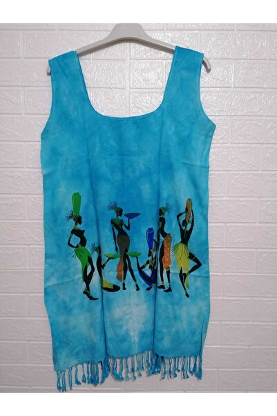 anne moda ankara 100% бавовняний товстий парео/сукня з підвісками та бахромою