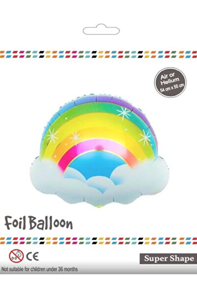 BEY AMBALAJ Rainbow Concept Foil Balloon, Birthday Concept Balloon 54X55Cm