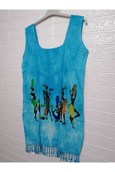 anne moda ankara 100% бавовняний товстий парео/сукня з підвісками та бахромою