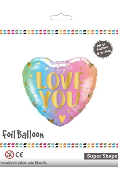 BEY AMBALAJ بالون Love Foil، بالون قلب ملون بمفهوم 45x45 سم