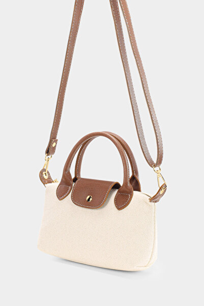 Housebags Çok Yönlü Kanvas Krem Çapraz Askılı Çanta
