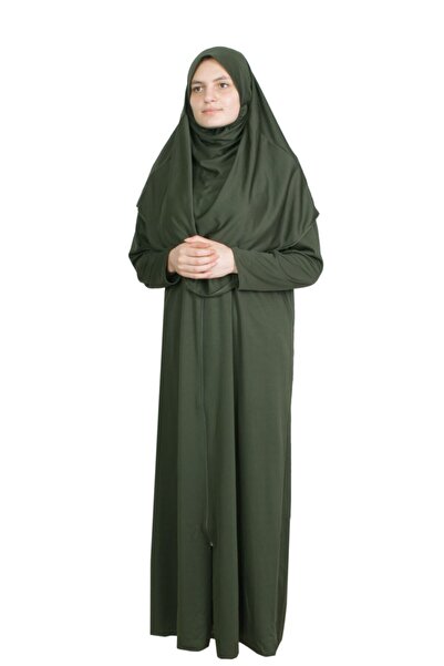 ZEHRANAZ NAMAZ ELBİSESİ فستان صلاة كاكي داكن بسحاب