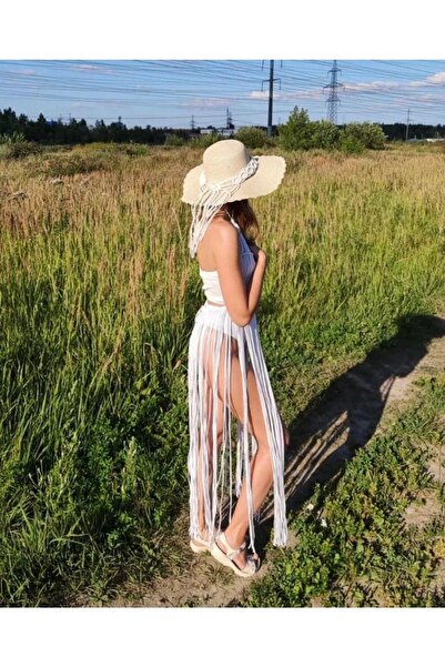 hobittu فستان شاطئ مكرامية محبوك - صوفية