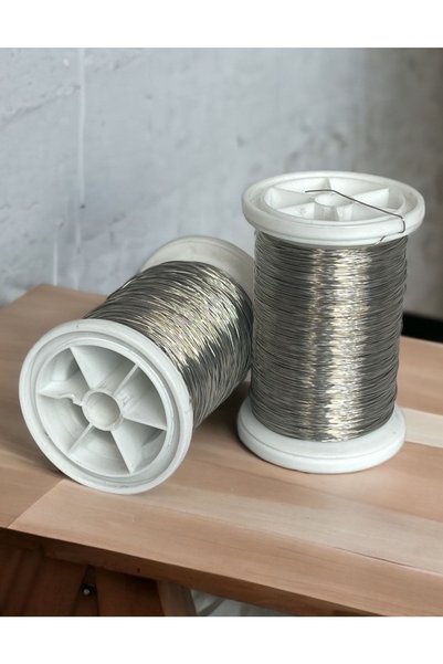 gürbüz filografi 0.30mm Copper Wire (2 Pieces) Nickel Color 100 Meters