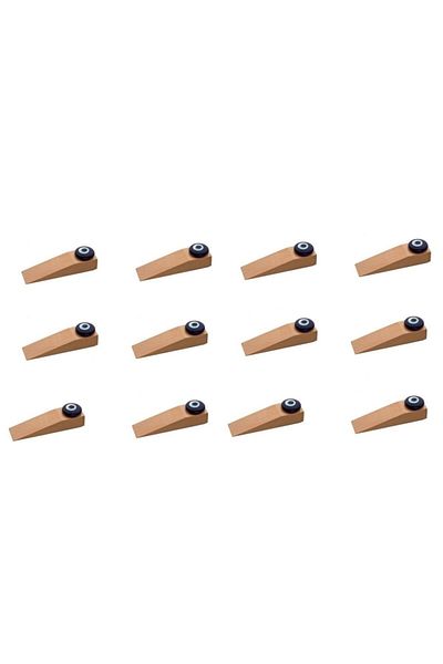 LEVA 12 Pieces Wooden Door Stopper Door Wedge Wooden Evil Eye Beaded Door Stopper Kapıtakoz6