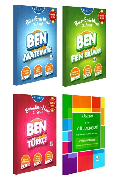 Bilfen Yayıncılık Bilfen 3. Sınıf Ben Matematik Türkçe Fen Etkin Nesil + Deneme Seti 4 Kitap