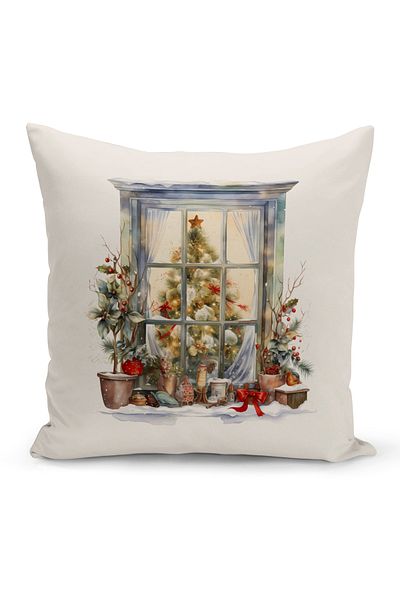 Bertille Home New Year Series Double Sided Digital Printed Throw Pillow Case (Christmas Christmas Cushion Cover)