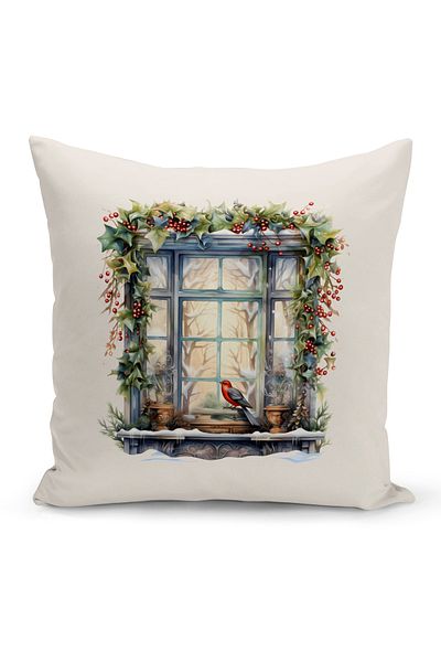 Bertille Home New Year Series Double Sided Digital Printed Throw Pillow Case (Christmas Christmas Cushion Cover)