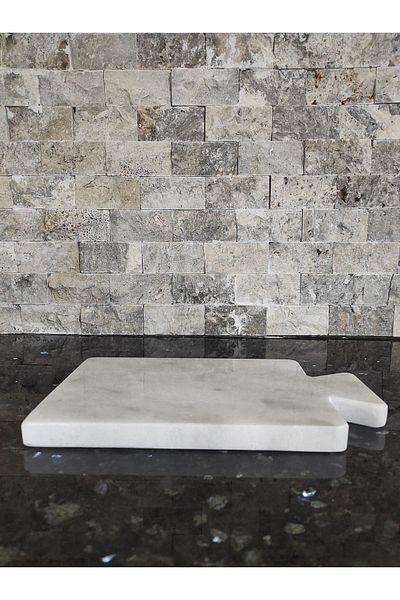 Zeybek Marble White Marble Cutting Board & Presentation Plate (Zeybekmarblehome)