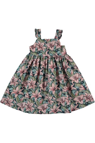 Monna Rosa MILANO ÇİCEK DESENLİ KIZ ÇOCUK ELBİSESİ