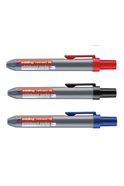 Edding Retract 12 Beyaz Tahta Kalemi 3'lü Set
