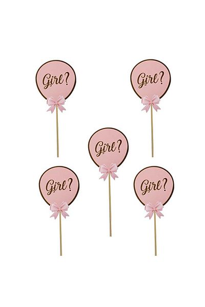kidspartim Pink 5 Pieces Gender Reveal Forged Speech Bubble