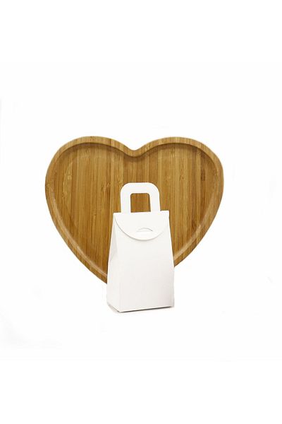 reprodesign 7X11 cm White Handle Bag Model Medium Size Organization, Gift, Henna Cookie Box White 20 Pieces