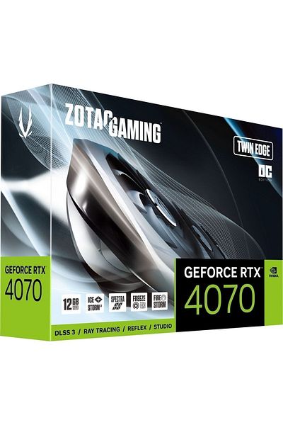 Zotac بطاقة رسومات Geforce Rtx 4070 Twin Edge - 12 جيجابايت Gddr6x 192bit Dx12 للألعاب