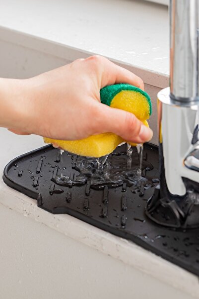 cermix LEON LIFE Elastická podložka pod umyvadlo Šedá Organizér na vodu Protiskluzová podložka do kuchyně