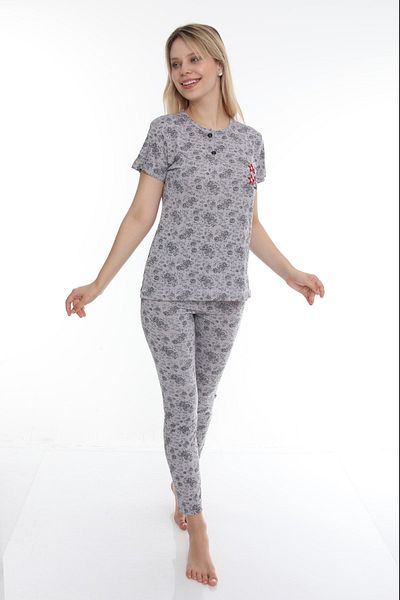 FAMES PİJAMA Floral buttoned pajama set
