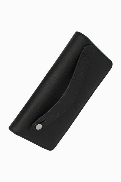 DAMY Men's Leather Wallet - Genuine Leather, Phone Compartment, Card Holder - Black K804