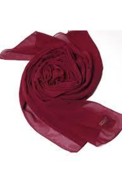 Sedef شال شيفون بودرة داكنة - 70x200