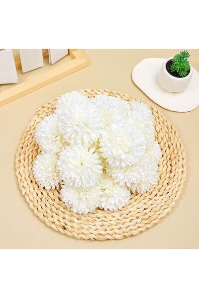 MD Aspiz Flowers 25adet Yapay Lüx Krizantem Kartopu (sadece Çiçek Kafa ) Geli...