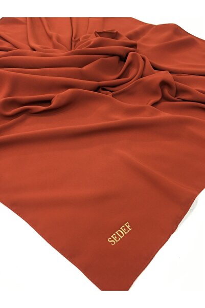 Sedef Medine Ipeği Eşarp,kiremit,110x110