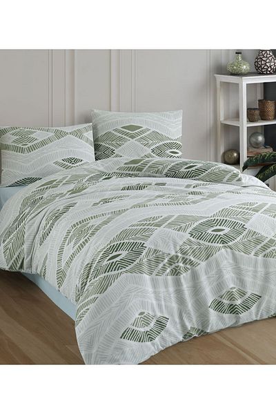 kristal home Hitit Green Double Crystal Duvet Cover Set