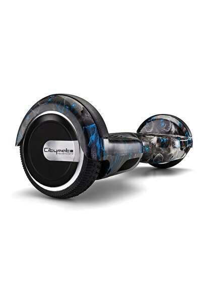 CityMate Elektrikli Kaykay Scooter Hoverboard 6.5 Inch Siyah Kurukafa Grafity Desenli Akıllı Denge- D18