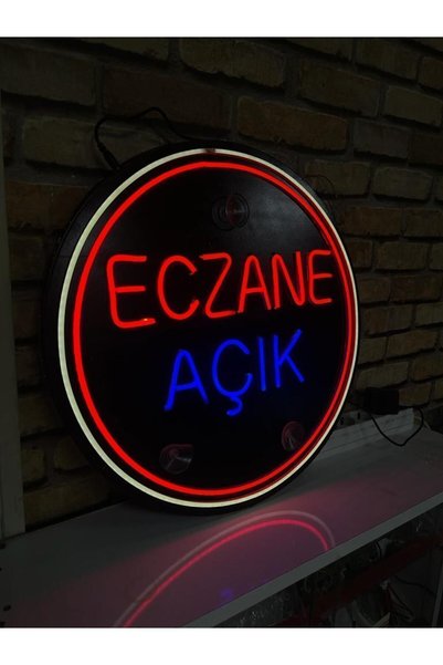 karacatasarım Neon led eczane açık tabelası