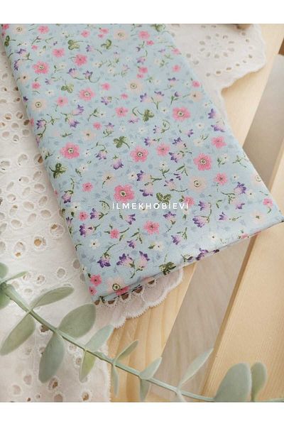 ilmekhobievi Poplin Fabric Tulip Pattern 100% Cotton 50X170 cm (1 Piece)