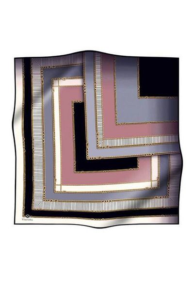 Vissona Μεταξωτό κασκόλ 90x90 μικτού χρώματος Twill