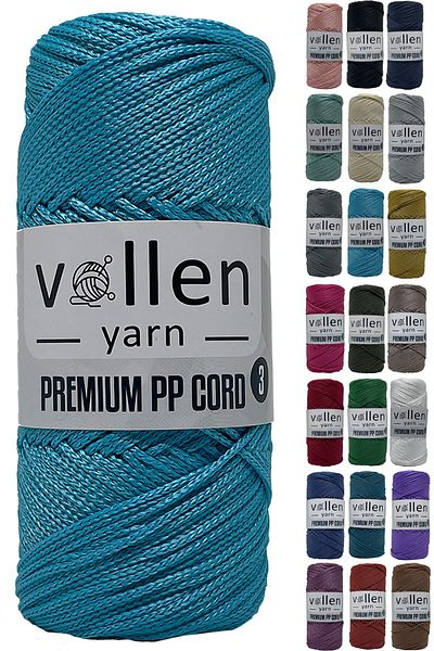 vollen yarn 600m Πολυεστερικό νήμα μακραμέ, νήμα Supla, νήμα τσάντας, νήμα βραχιολάκι, μακραμέ, μπλε μωρό 1,5mm-400gr