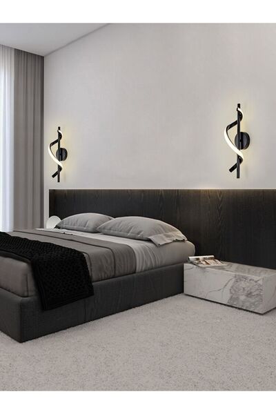 Ömür Avize 2 Adet Sıyah Ledli Duvar Aplik ( Pilli Değildir )