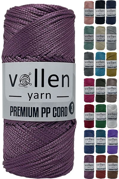 vollen yarn 600m Πολυεστερικό νήμα μακραμέ, νήμα Supla, νήμα τσάντας, νήμα βραχιολάκι, μακραμέ, μωβ 1,5mm-400gr