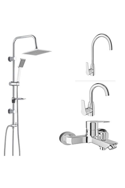 KALE Mare Bathroom Rotating Sink Kitchen Faucet And Theme 53260 Rain Practical Overhead Shower Set