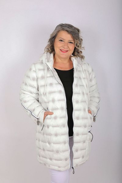 Hitit Butik Polka Dot White Coat