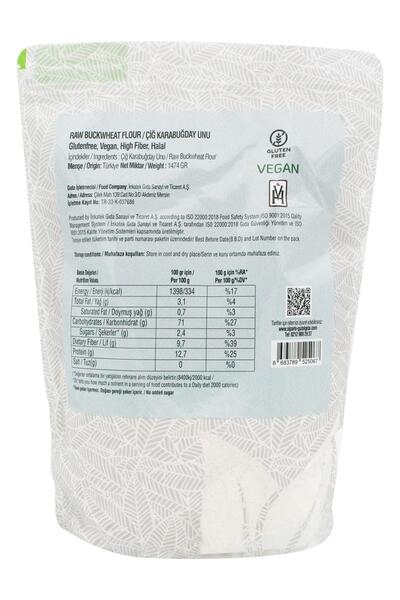 Güzel Ada Gıda Çiğ Karabuğday Unu 1474 gr (GLUTENSİZ)