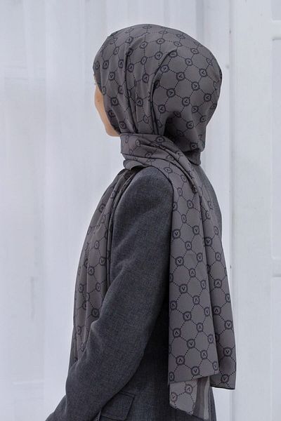 Vissona Γυναικείο σάλι Medina Silk - Καπνιστό, Μικτό Χρώμα, 90x90