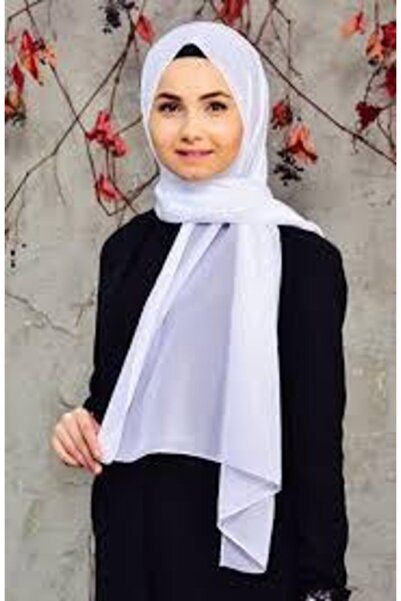 Sedef شال شيفون أبيض - 70x200