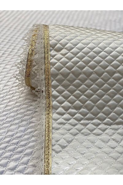 Kaizen Carpet Cream 60 cm X 10 m Gold Water Stone Detail with Free Sewing Luxury Satin Quilted Shelf Cover Wardrobe Cover