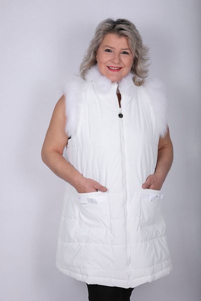 Hitit Butik Feathered White Vest