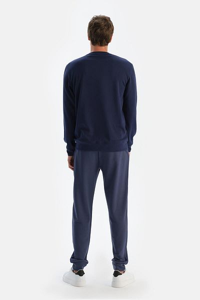 Dagi Ανδρικό φούτερ Modal Bis Collar Navy Blue