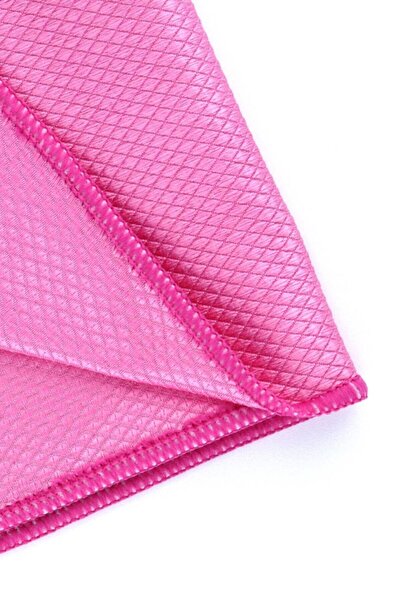 SİLVER HOME Mikrofiber 40x40cm Baklava Desen Cam Temizlik Bezi - Pembe