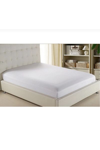 MERTİM White Combed Cotton King Size Elastic Sheet 180x200 Cm